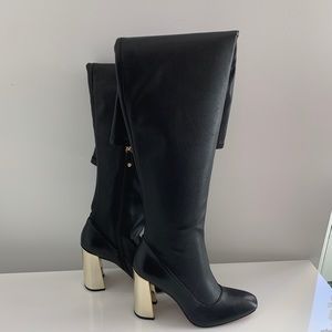 BCBG *NEW*  Black Leather Over the Knee Boots